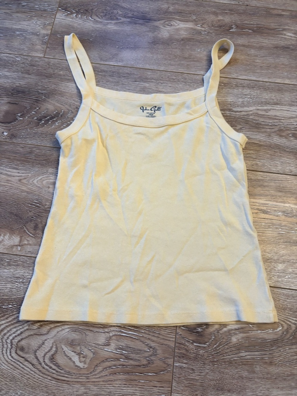 Brandy Melville Pale Yellow Ribbed Spaghetti Strap Tank